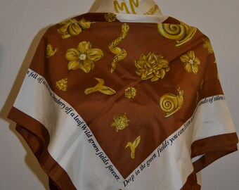 Vintage Aya Azrielant silk scarf / jewellery print
