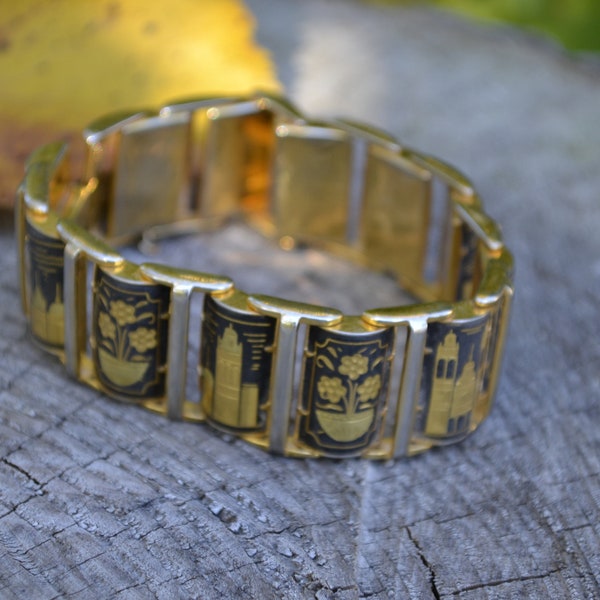 Vintage Bracelet  Toledo gold /Damascene bracelet