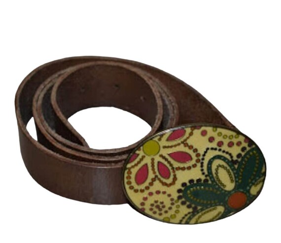 Vintage Fossil Leather Belt - Etsy display picture 1