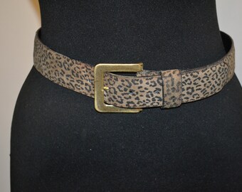 Vintage Otto Kern leather belt/animal print leather belt