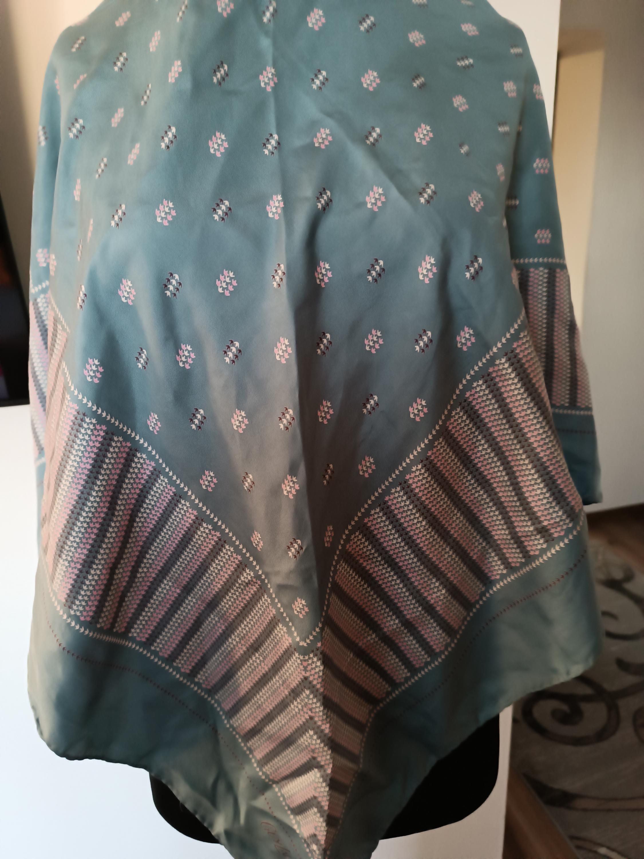 SUPERBE FOULARD FREY Como 100% soie vintage scarf EUR