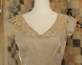 Vintage linen sheath dress