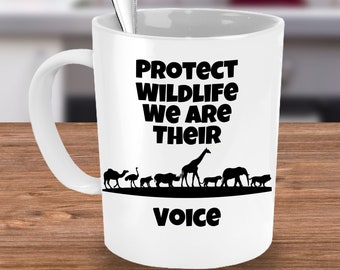 Taza para amante de la vida silvestre, Regalo para la conservación de la vida silvestre, Regalo para activistas de animales, Regalo de arte de vida silvestre, Regalo para amante de los animales, Taza para amante de los animales