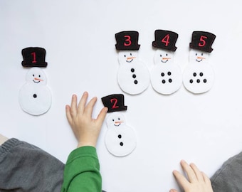 Counting Game, Number Matching Game, Educational Toys for 3 Year Old, Montessori Activity