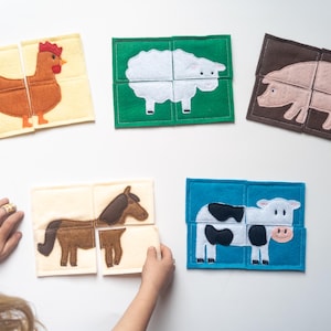 Farm Felt Puzzle Set, Preschool Educational Toys, Learning Activity