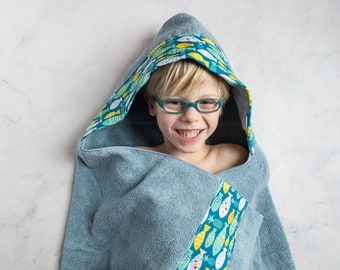 Fish Hooded Towel, Personalized Hooded Towel Kids, Hooded Bath Towels