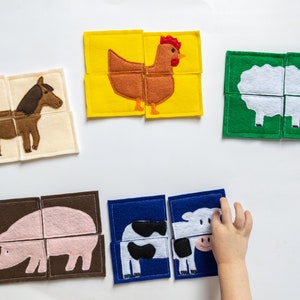Farm Felt Puzzle Set, Preschool Educational Toys, Learning Activity