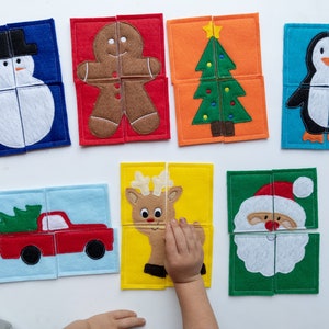 Christmas Puzzles, Felt Puzzle, Kids Educational Toys, Learning Activity