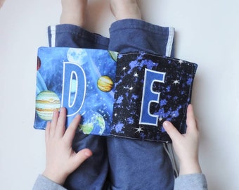 Personalized Quiet Book, Unique Baby Boy Gift, Christmas Gift for 2 Year Olds, Space Quiet Book