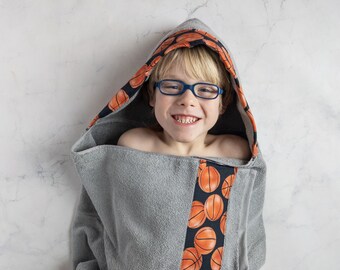 Basketball Hooded Towel, Kids Hooded Towels, Personalized Bath Towels for Kids