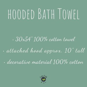 Dinosaur Hooded Towel, Personalized Hooded Towel Kids, Hooded Bath Towels image 6