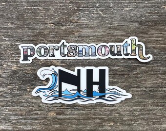 Portsmouth NH Sticker Bundle | New Hampshire Sticker Gift Set | Waterbottle, Laptop, Cooler Decal | Seacoast New England New Hampshire Set