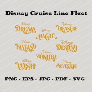 Navios da Disney Cruise Line | Disney Cruise Download | Disney Wonder Magic Dream Fantasy Wish Treasure Destiny Adventure | svg png eps jpg pdf