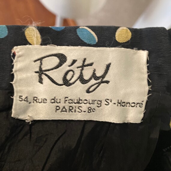 Vintage 1950s French Silk Rainbow Dot Skirt Réty - image 6
