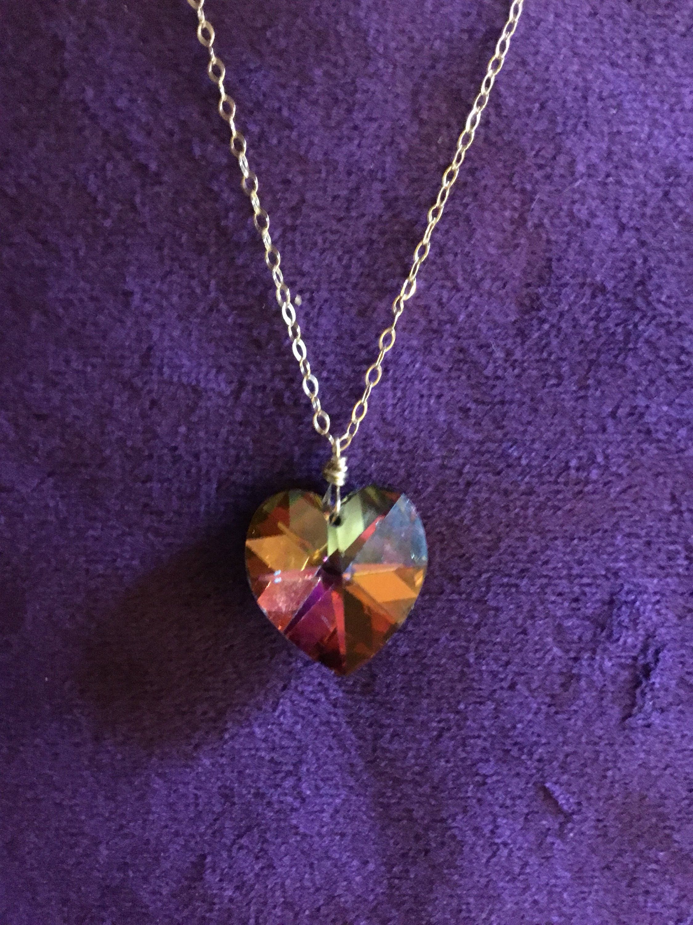 Crystal Heart Necklace Swarovski Heart Gold Crystal Heart Necklace 14k Gold Filled Crystal Heart Pendant Swarovski Vitrail Medium Crystal Heart Necklace Swarovski Heart Gold Crystal Heart Necklace 14k Gold Filled Crystal Heart Pendant Swarovski Vitrail Medium