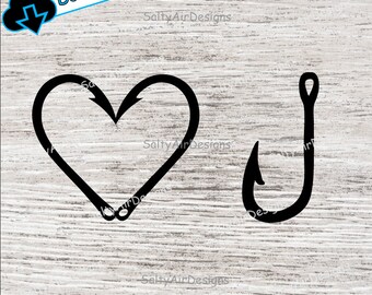 Download Fish Hook Heart Svg Etsy