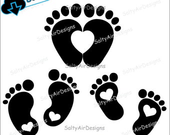 baby footprint heart etsy