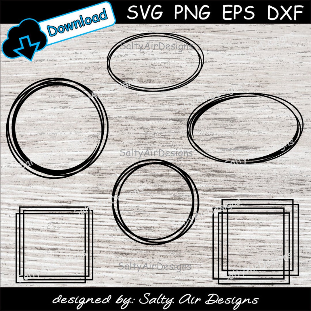 Square Cluster Frame Cluster Circle, Cluster Oval, Cluster Squares Frames Bundle Cut File ...