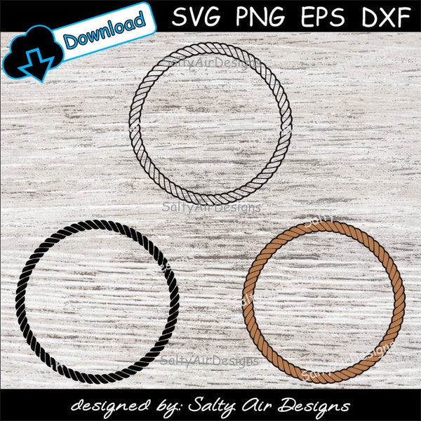 Rope Ring Bundle Cut File - Rope Circle svg – Circle Rope Frame -  eps, png, dxf, svg, sublimation, cricut, vinyl, laser, cnc - Rope Frames