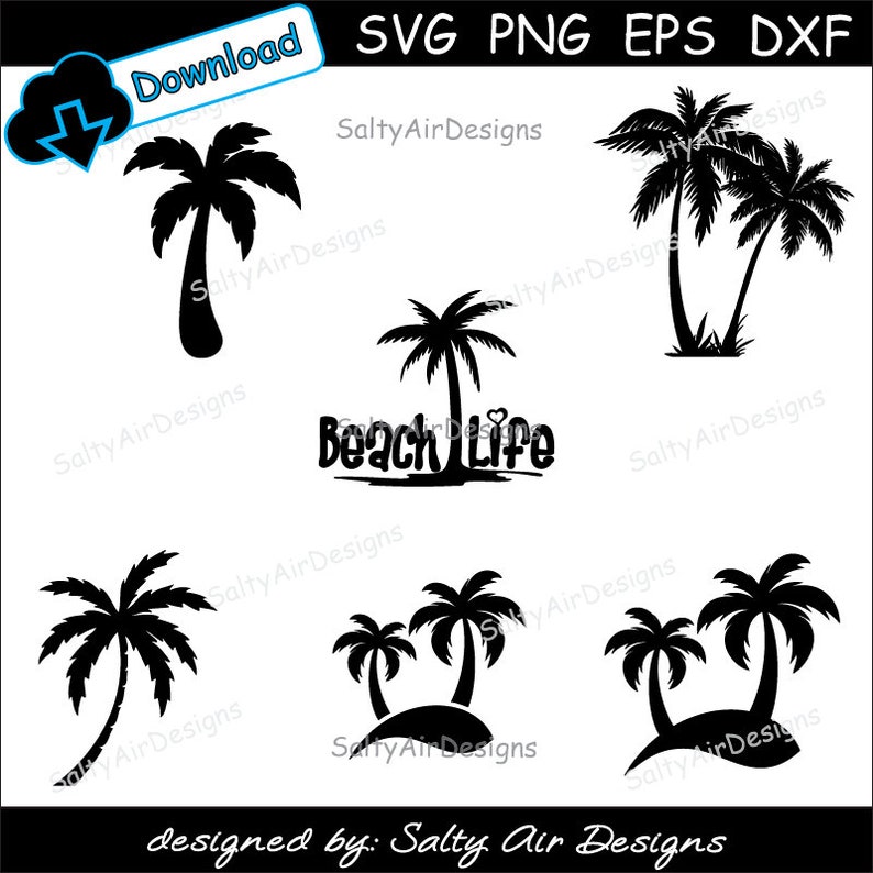Download Palm Tree Digital Cut Files Bundle Digital File SVG DXF | Etsy