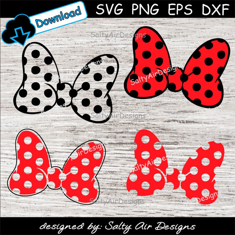 Polka Dot Bow Svg Polka Dot Bow Clipart Dxf PNG EPS File - Etsy