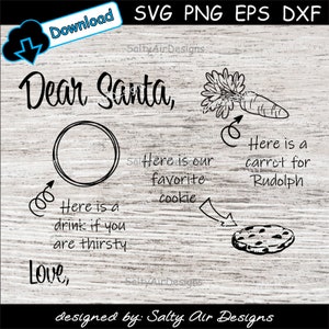 Dear Santa Christmas Tray - Santa Tray Christmas Eve - Santa Cookie Tray  kids Christmas xmas   eps, png, dxf, svg, cricut, vinyl, christmas