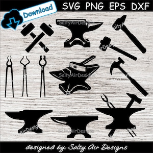 Schmied SVG, Schmied Clipart, Dxf, Amboss, PNG, Schmied EPS-Datei, Schmied Vektor, Schmied Cut Files, Hammer, Schmiedewerkzeuge