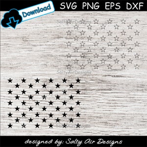 50 Stars for American Flag Digital Cut File - Digital Files - 50 Flag Stars SVG - DXF - Stars EPS - png - 50 Stars Flag Vector Flag - Laser