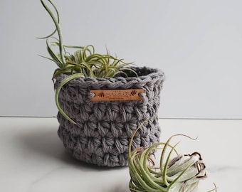 Cotton Storage Basket | Crochet Nursery Organizer, Eco-Friendly Gift