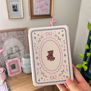 Teddy Bear Kindle Paperwhite Case Hand-Strap: Cottagecore Floral Design (Magnetic Cover)