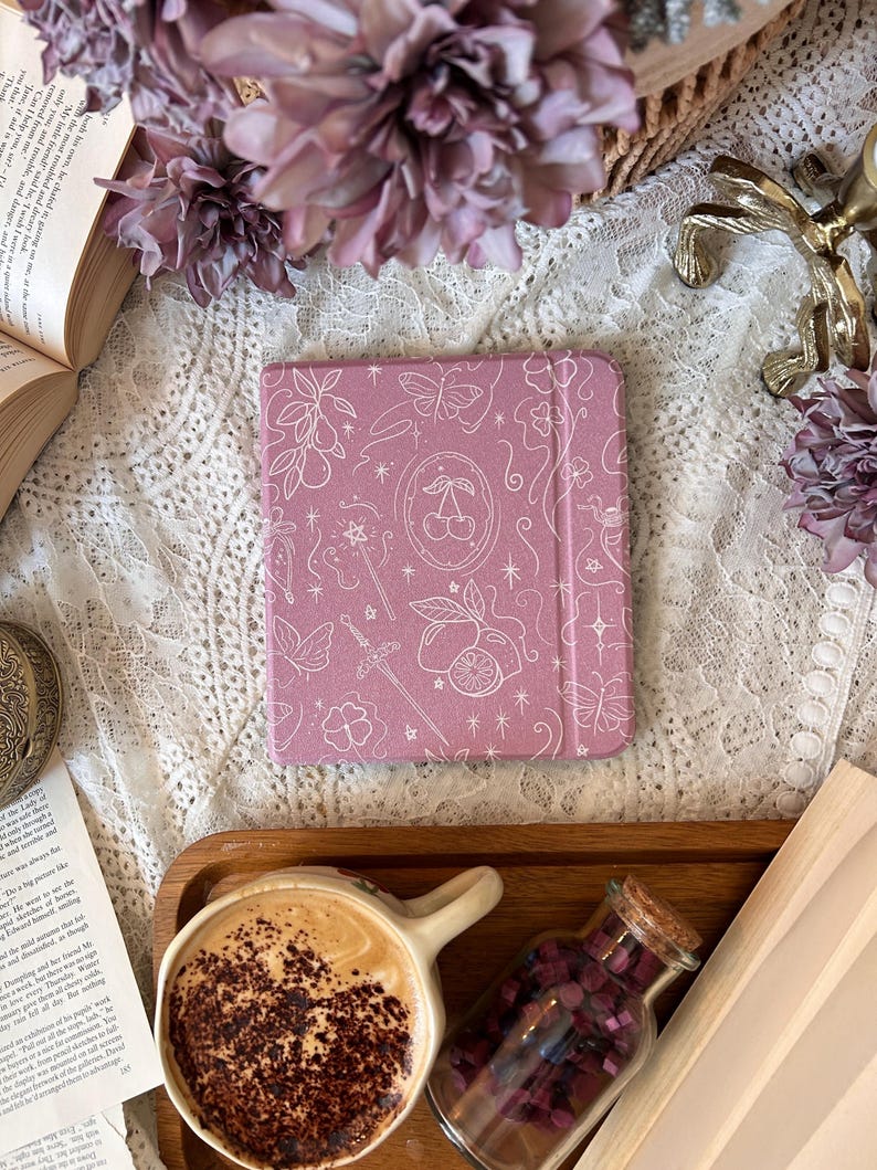 Roselin Kobo Case | Pink Floral Book Cover for Kobo Clara & Libra - Etsy
