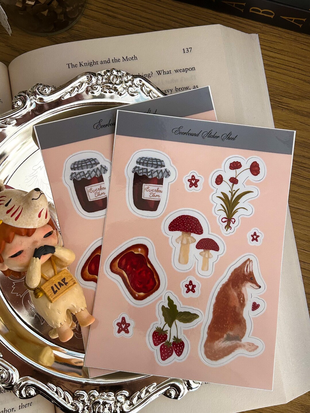 Cottagecore Sticker Sheet | Strawberry Jam, Woodland Fox (A6, Glossy ...