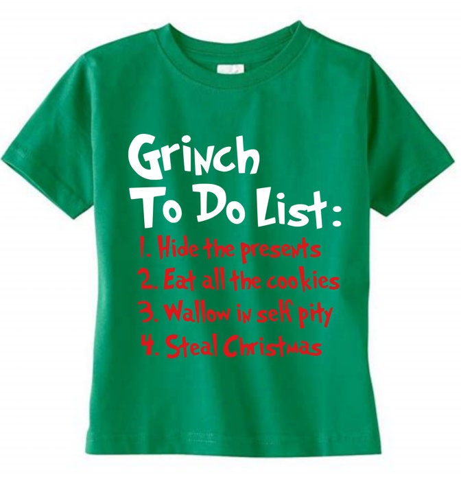 the-grinch-to-do-list-kids-christmas-shirt-etsy
