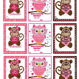 Monkey and Owl Valentines