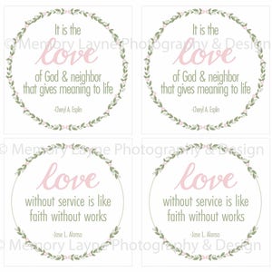 Love Quote Visiting Teaching, Relief Society or Young Women Handout and Bookmark INSTANT DOWNLOAD