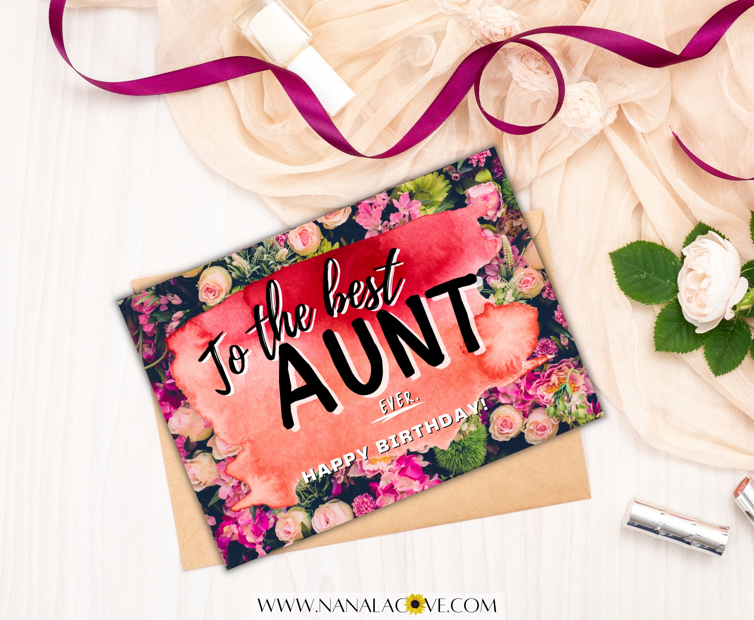 Printable Greeting Card for Aunt Best Aunt Ever Happy - Etsy UK