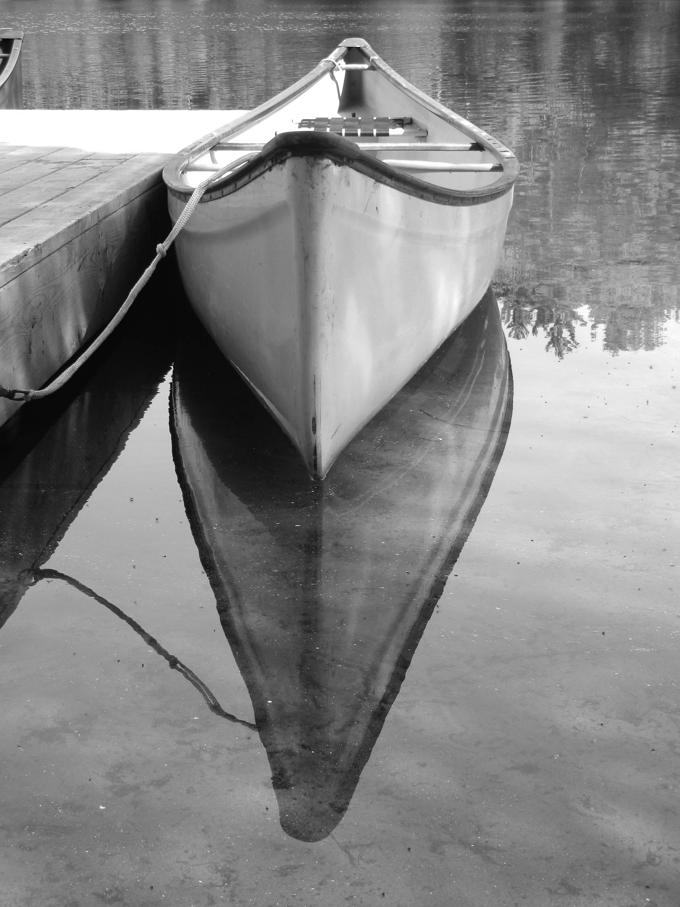 canoe lake reflections muskoka cottage boat photo photography water serenity photograph wall art boat sail