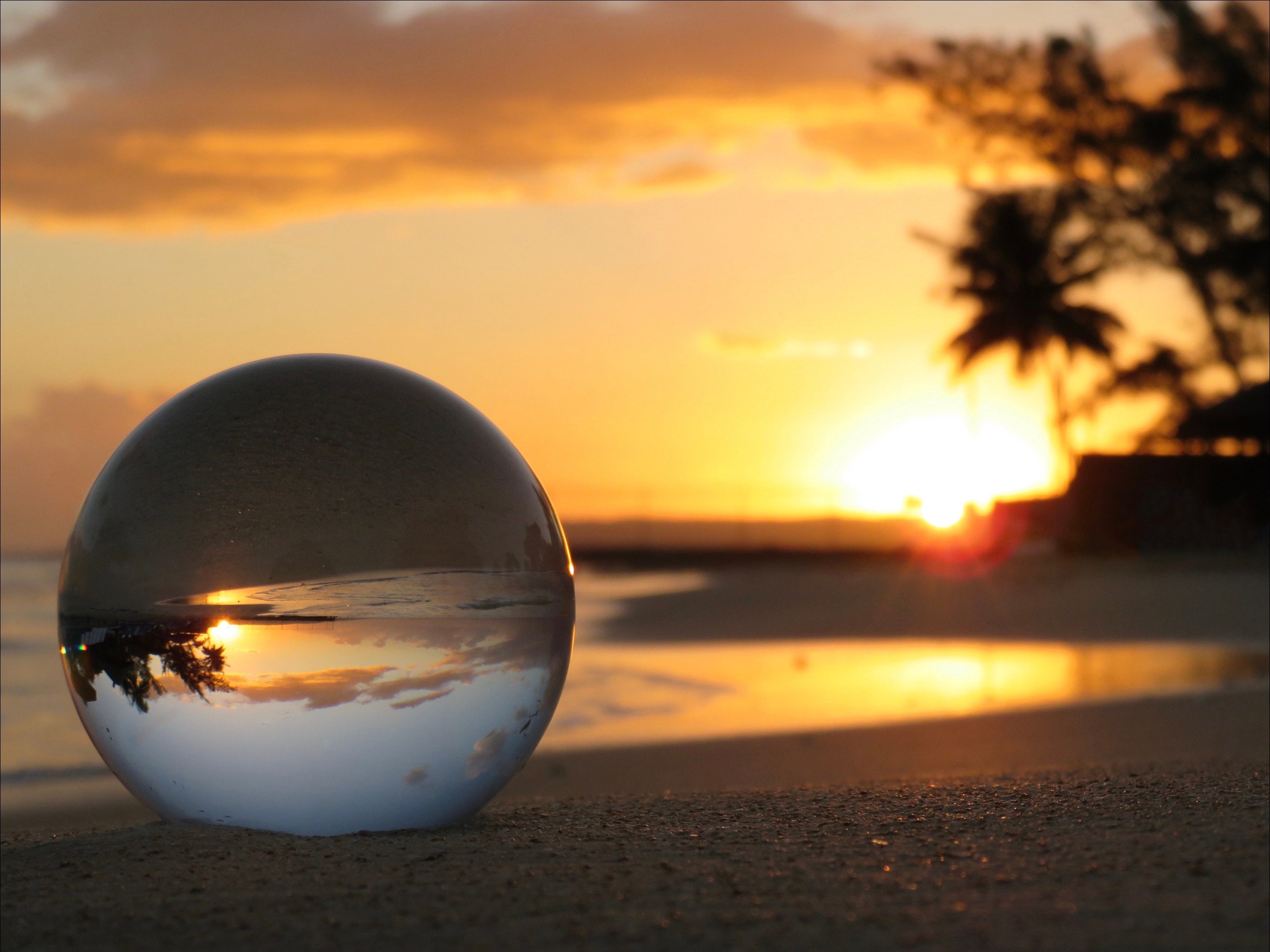 Playa sol playa playa amanecer puesta de sol lente bola olas mar océano  viaje Jamaica palmera Caribe fotografía bellas artes, image size:2732x2048