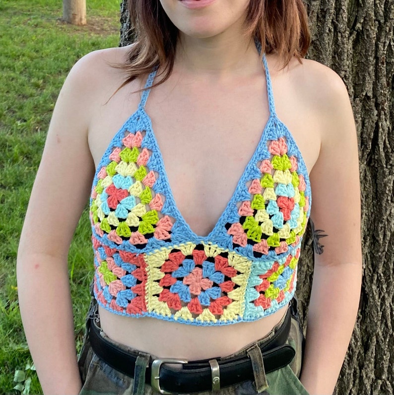 Granny Square Top Crochet Pattern Etsy