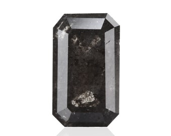 Salt And Pepper Diamond | 1.06 Ct Sparkling Fancy Emerald Cut Diamond | Natural Loose Earth Mined Diamond For Engagement & Wedding Ring