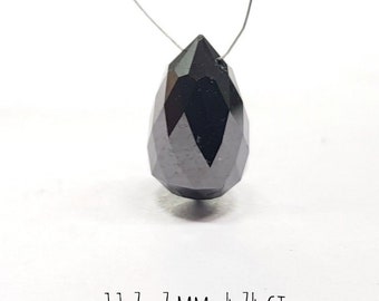 4,74-karatowe, pojedyncze, naturalne, diamentowe koraliki w kształcie brylantów, naturalne, czarne, luźne koraliki diamentowe, czarne, łezkowate koraliki diamentowe! 11,70 x 7,00 mm