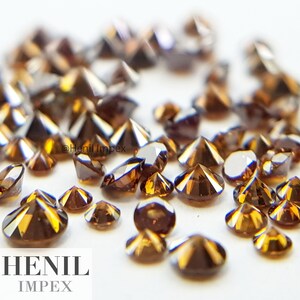 Natural Loose Diamond Round Cognac Color VS-SI Clarity 2.50 to 3.00 MM 10 Pcs Lot - Fancy Cognac Color Diamond - Wholesale Cognac Diamond