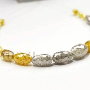 Salt and Pepper Diamond, Fancy Grey & Yellow Color Drum Diamond Beads wt Drilled Hole, Drum Cut Diamond Beads, 3.0-4.0 MM Wholesale Diamond