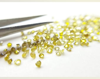 Natural Yellow Diamond, Fancy Yellow Color SI Clarity Round Brilliant Cut Diamonds , Polished Loose Diamond, 1.00 Carat Lot 1.00 to 1.50 MM