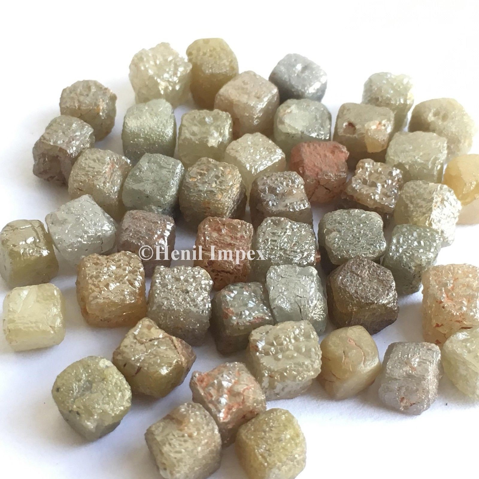 Gems For Jewels Rohdiamant-Würfel 3-4 Mm Grau-weiß - Natural Rough Diamonds