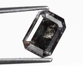 Salt And Pepper Diamond | 2.06 Ct Grey Emerald Cut Diamond | Natural Loose Earth Mined Diamond For Engagement & Wedding Ring | Gift for Her