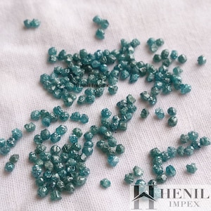 Natural Diamonds, 1.0-2.0 mm Blue Roundish Rough Diamond, Raw Uncut Diamond, Blue Loose Diamond, Conflict Free Rough Diamonds ! 5 Carat Lot