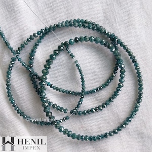 WHOLESALE Natural Diamonds - Faceted Blue Diamond Beads - Polished Blue Loose Diamond Beads wt Drilled ! 30 Pcs. 1.50mm To 2.00mm Size !