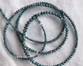 WHOLESALE Natural Diamonds - Faceted Blue Diamond Beads - Polished Blue Loose Diamond Beads wt Drilled ! 30 Pcs. 1.50mm To 2.00mm Size !