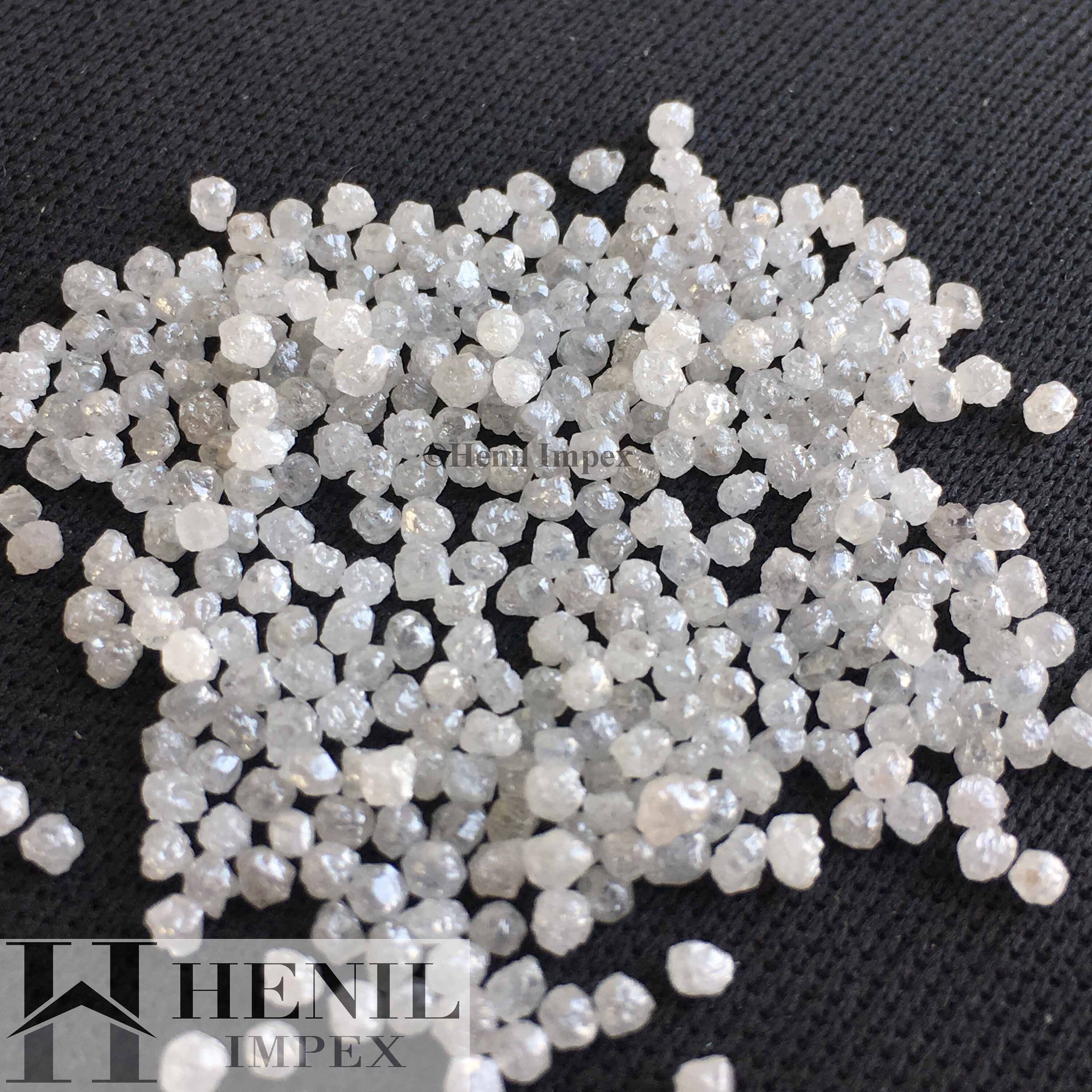 Wi Rough Diamonds White Rough Diamonds 5.00 Ct Lot- Natural Snow White Round Loose Rough ...
